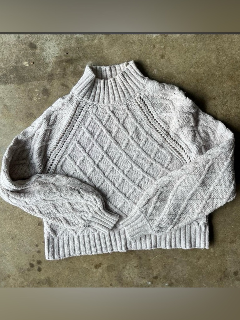 american eagle chunky cable knit turtleneck sweater size s